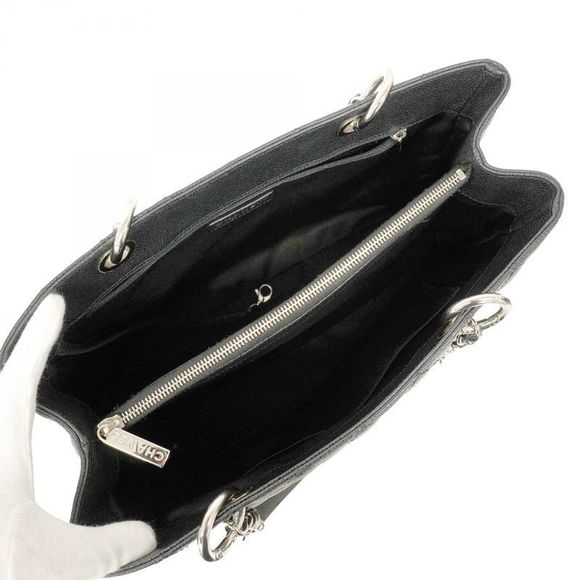 Chanel Shoulder Bag Matelasse Caviar Skin Black Silver Hardware Women - Picture 4 of 10